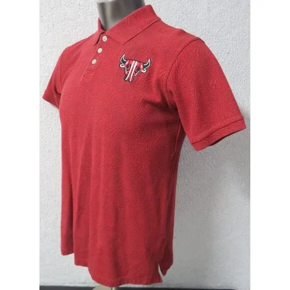 Nike Jordan Red Polo Shirt Sneakers x Chicago Bulls Youth‎ XL 20 Mens S Cotton - Picture 2 of 9